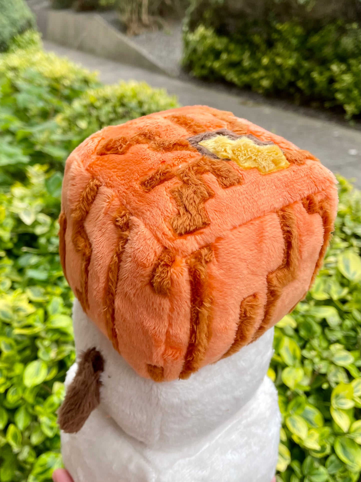 Made to Order Hand Made Plush - Snow Pumpkin Protector Golem, Craft and Mine Game, Stuffed Plushie (Up to 3 Week Wait-Time)