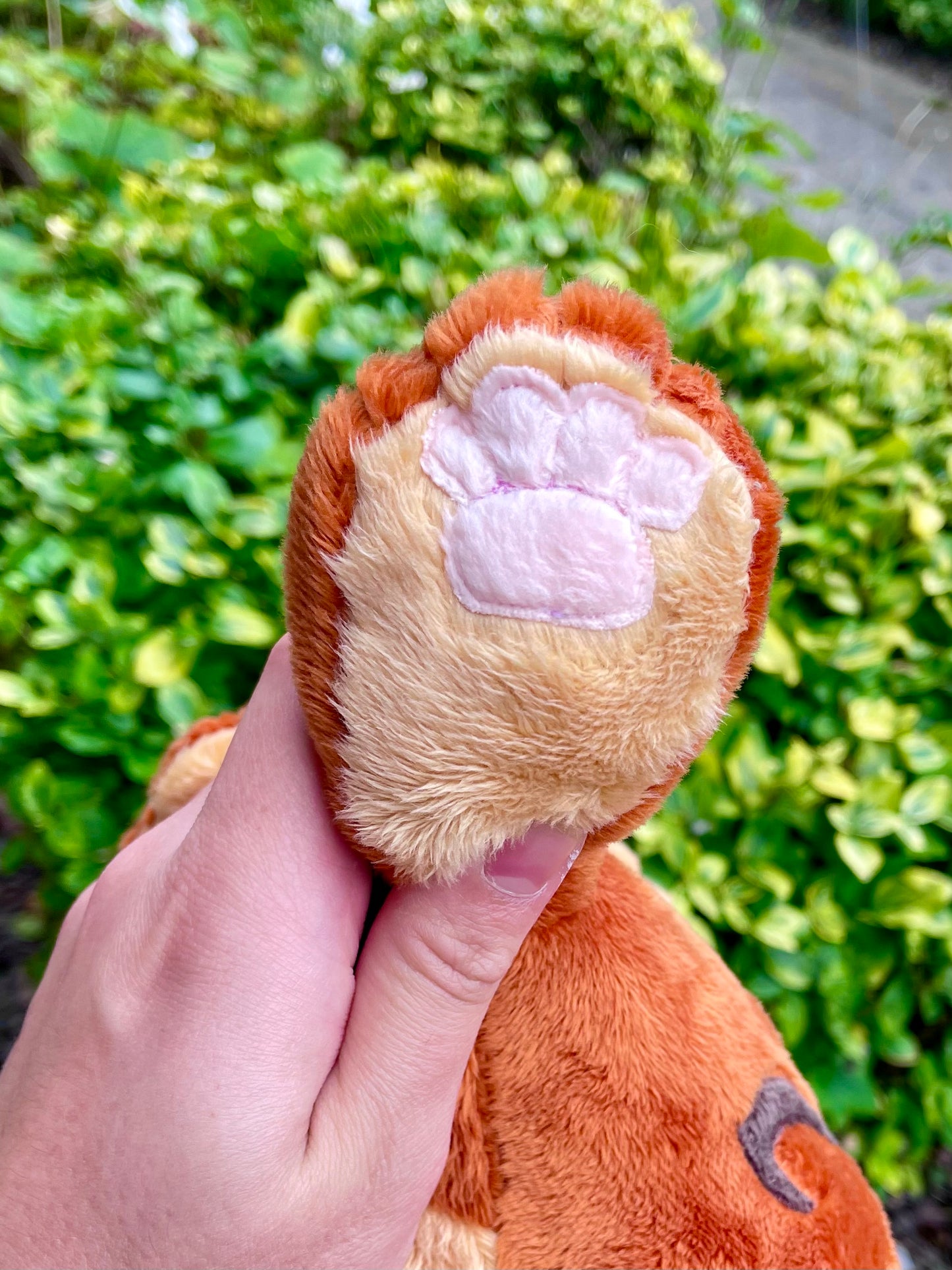 Hand Made Plush - Burnt Orange and Golden Yellow Sabertooth Tiger, Weighted and Floppy, Ready to Post.