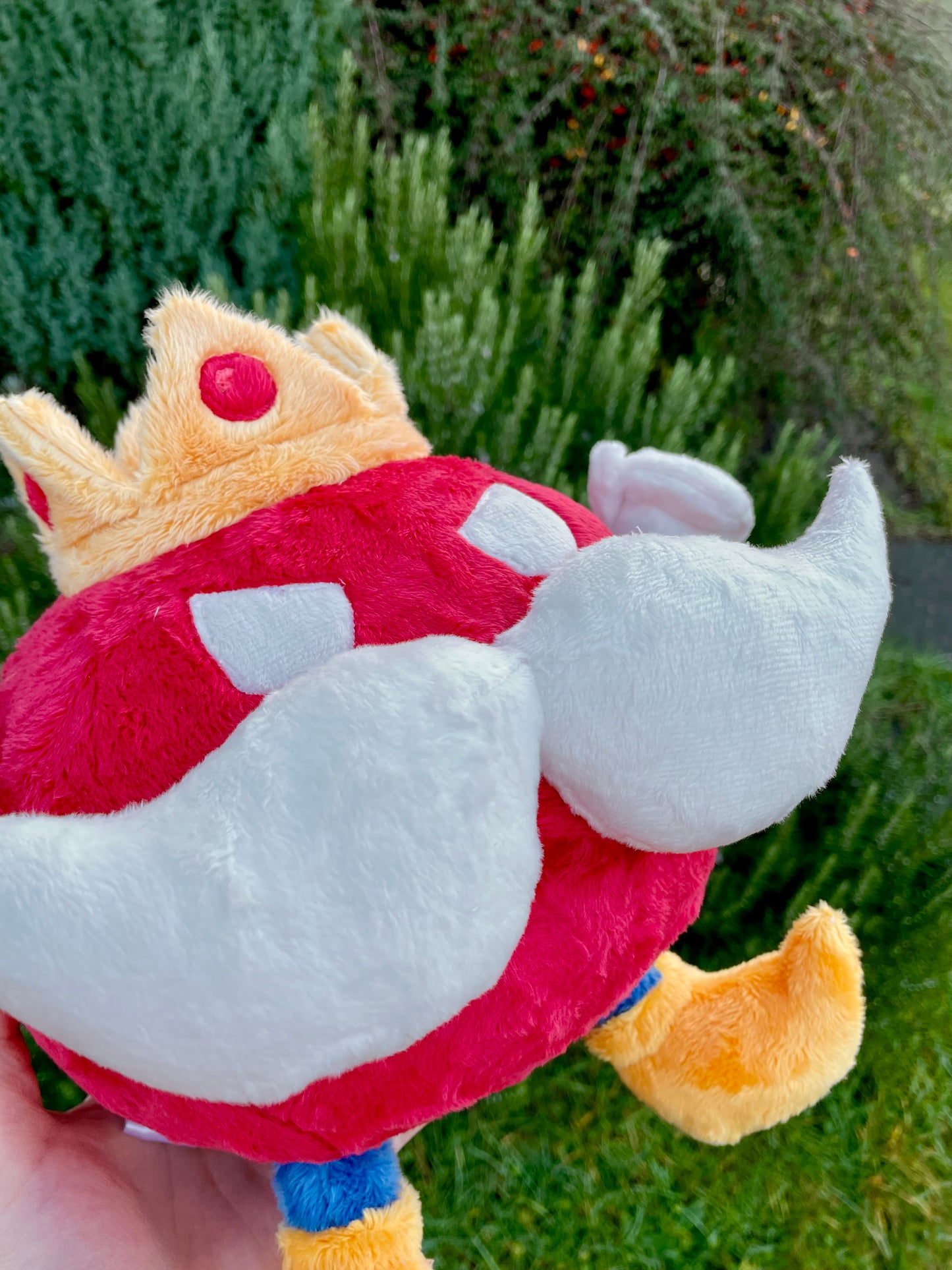 Made to Order Hand Made Plush - Super Brothers King Round Bomb Stuffed Plushie, Red Angry Variation Available (3-4 Weeks Processing Time)