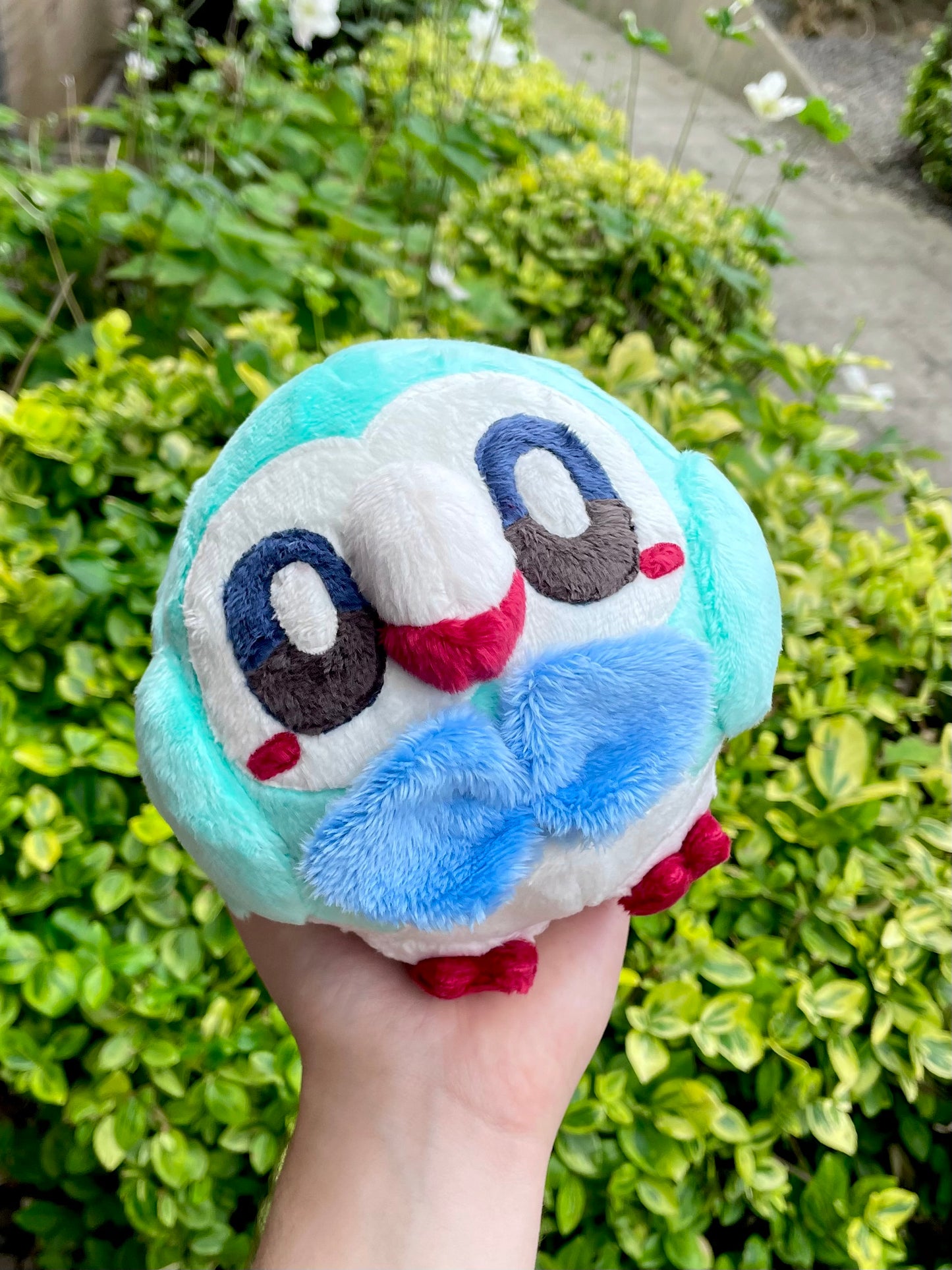 Made to Order Hand Made Plush - Round Grass Owl Pocket Monster Plush, Shiny or Normal Colours Available. (Up to 3 Week Wait)