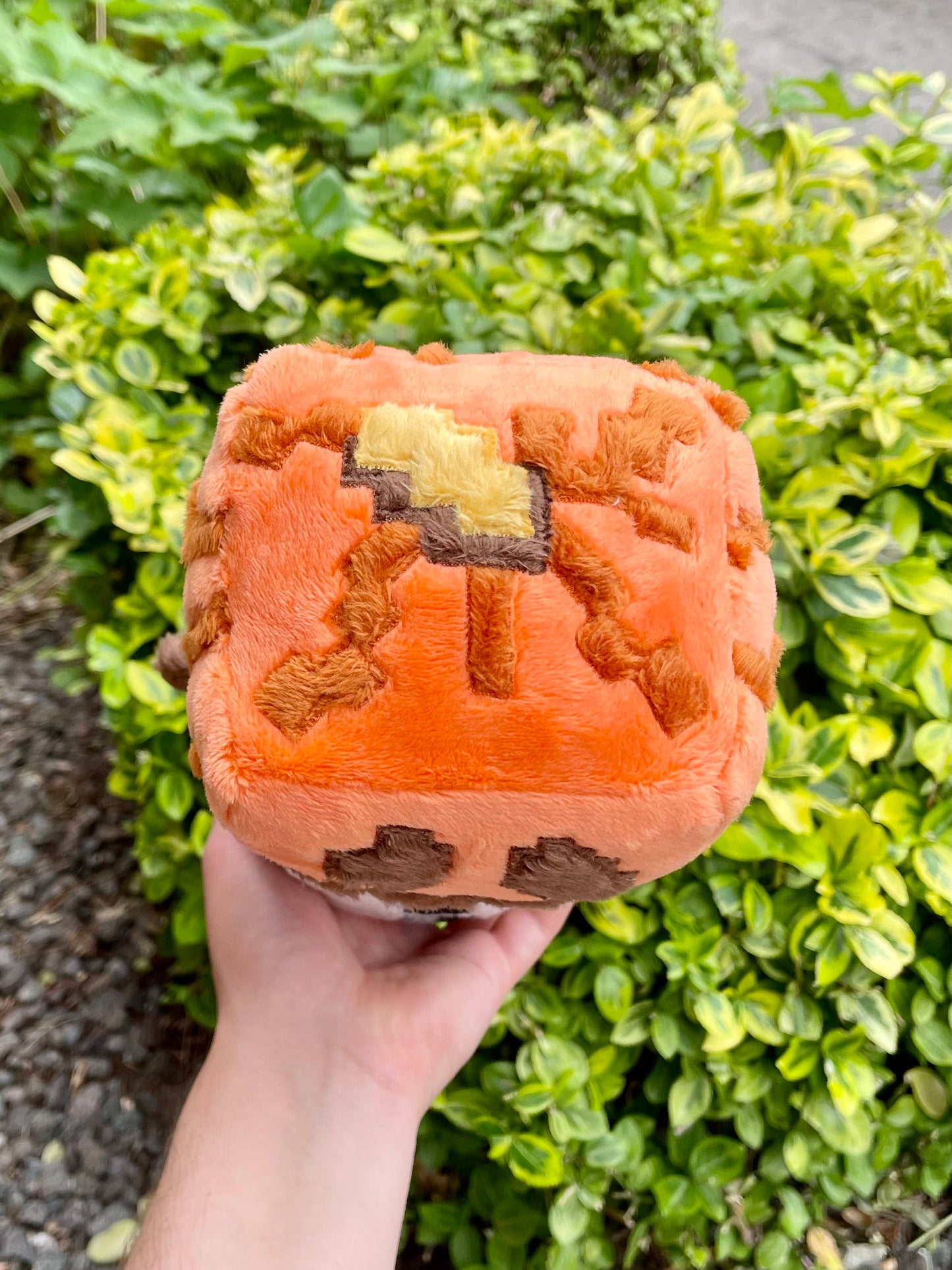 Made to Order Hand Made Plush - Snow Pumpkin Protector Golem, Craft and Mine Game, Stuffed Plushie (Up to 3 Week Wait-Time)