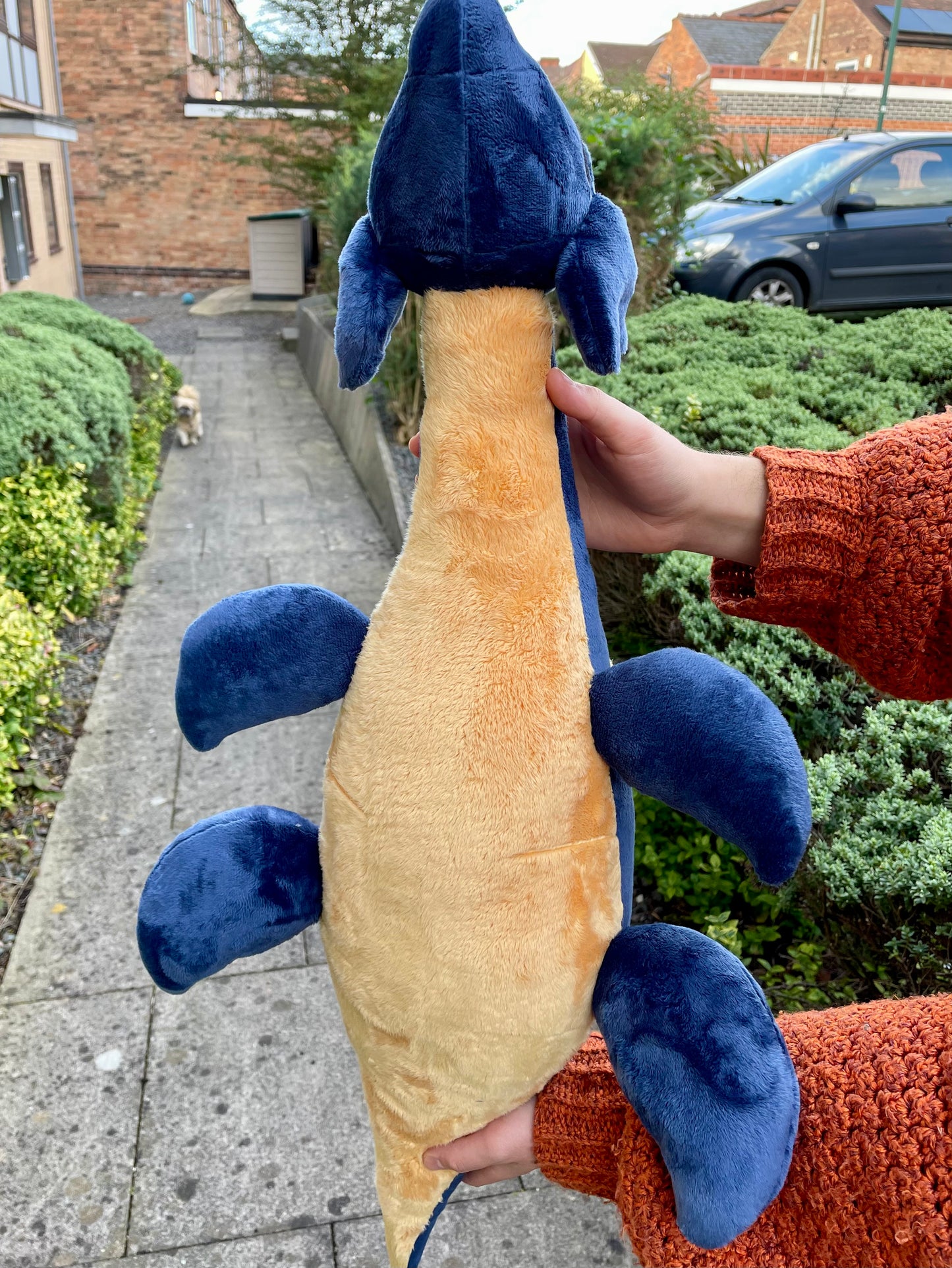 Private Listing - Plesiosaur Plushie with Stars and Moon Accents + Orange Korok Ready to Post.