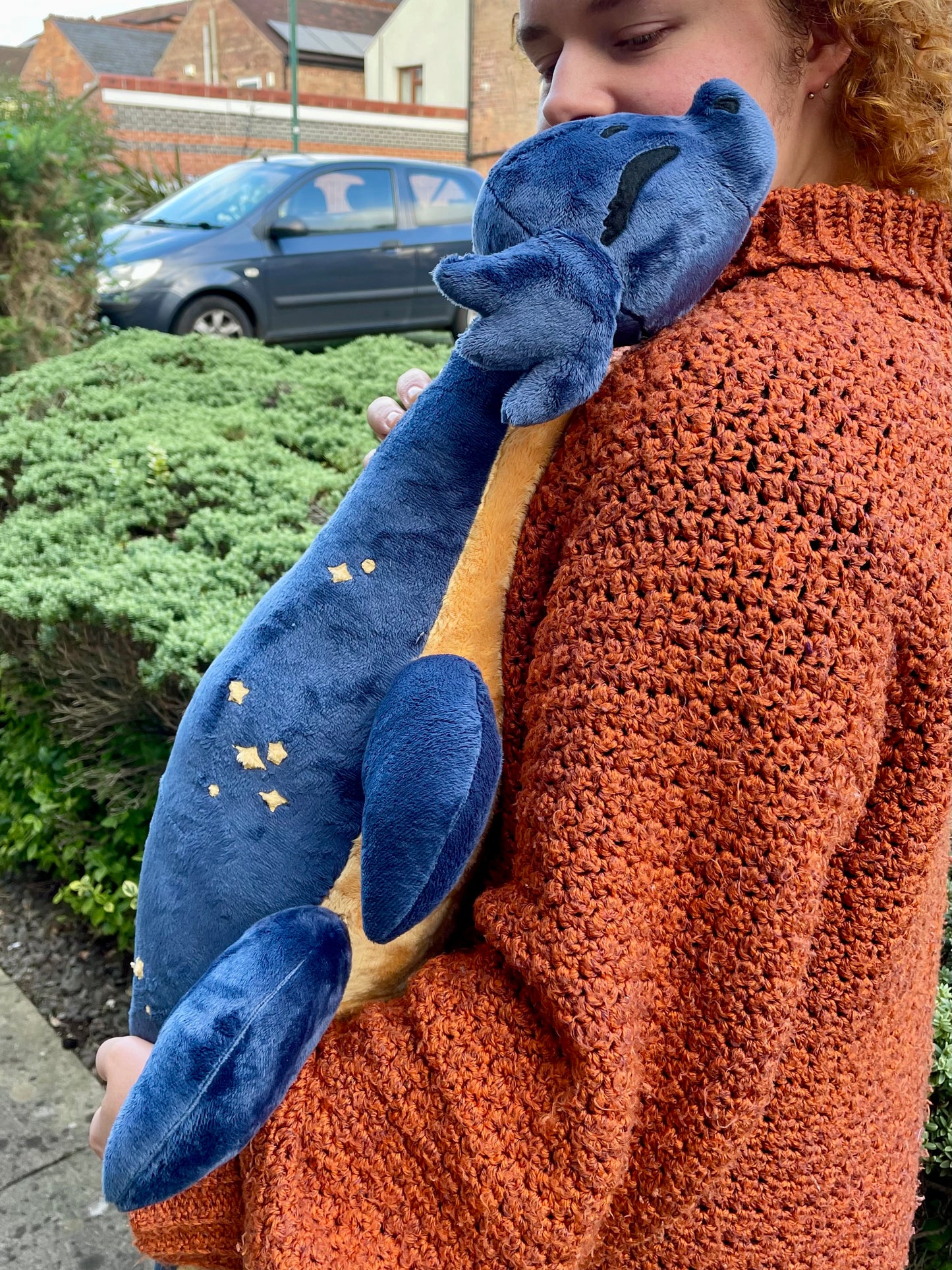 Private Listing - Plesiosaur Plushie with Stars and Moon Accents + Orange Korok Ready to Post.