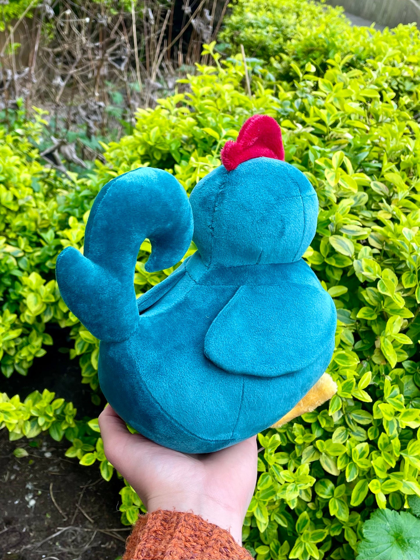 Hand Crafted Plushie - Blue Chicken, Cosy Farming Game Plush, Ready to Post.