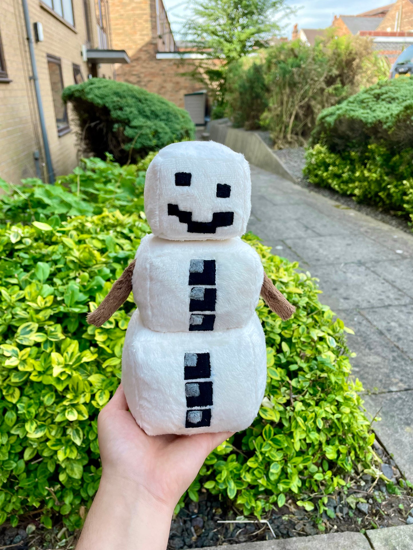 Made to Order Hand Made Plush - Snow Pumpkin Protector Golem, Craft and Mine Game, Stuffed Plushie (Up to 3 Week Wait-Time)