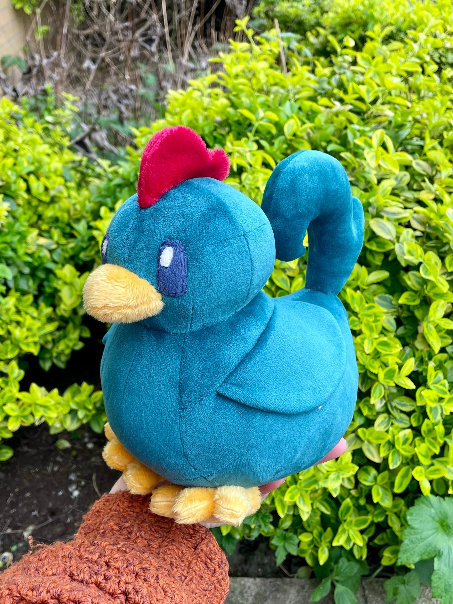 Hand Crafted Plushie - Blue Chicken, Cosy Farming Game Plush, Ready to Post.