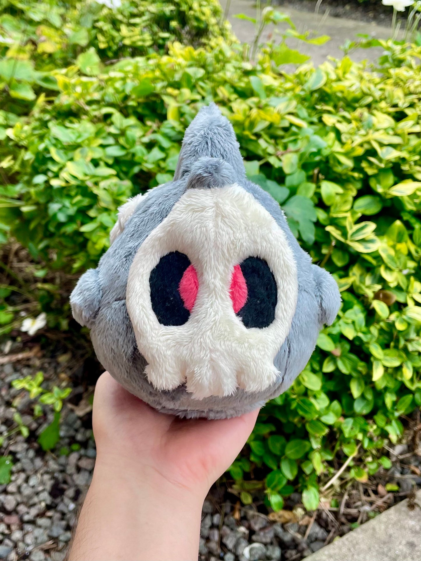Hand-Crafted Plush, Made to Order - Cloaked Ghost Type with Skull Mask Pocket Monster Plush (Up to 3 week wait)