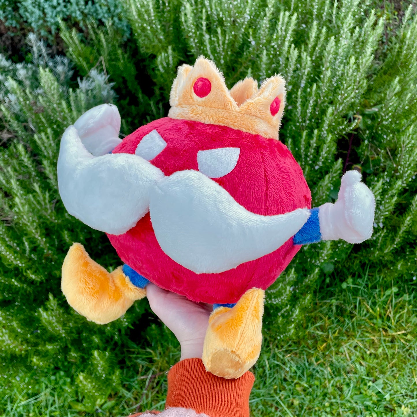 Made to Order Hand Made Plush - Super Brothers King Round Bomb Stuffed Plushie, Red Angry Variation Available (3-4 Weeks Processing Time)