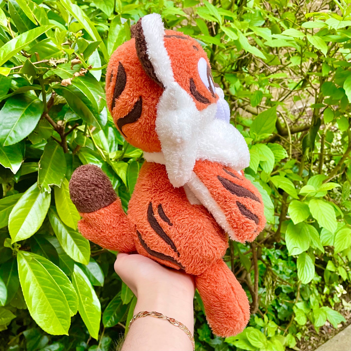 Rust Orange and Deep Brown, Floppy Sabertooth Tiger Plush