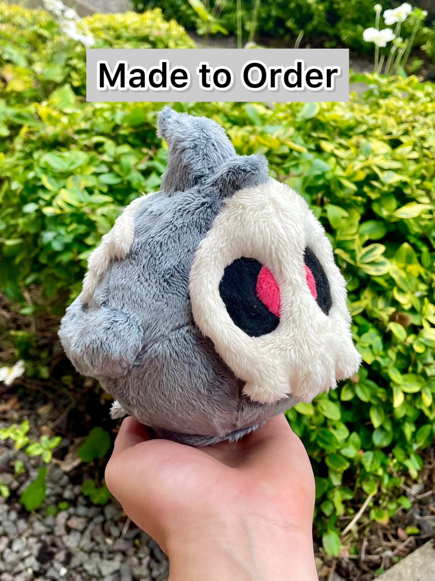Hand-Crafted Plush, Made to Order - Cloaked Ghost Type with Skull Mask Pocket Monster Plush (Up to 3 week wait)