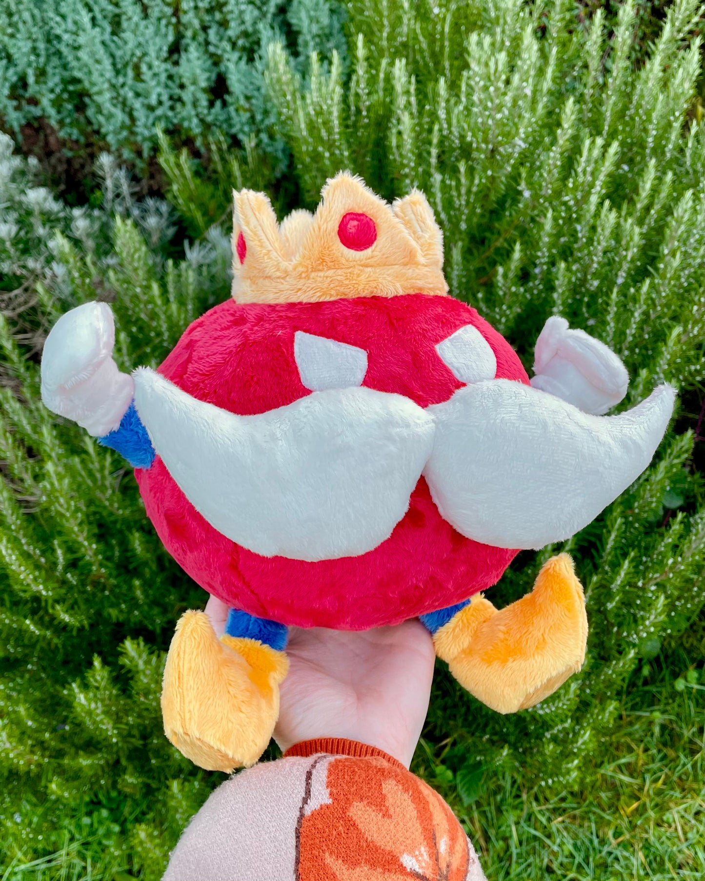 Made to Order Hand Made Plush - Super Brothers King Round Bomb Stuffed Plushie, Red Angry Variation Available (3-4 Weeks Processing Time)