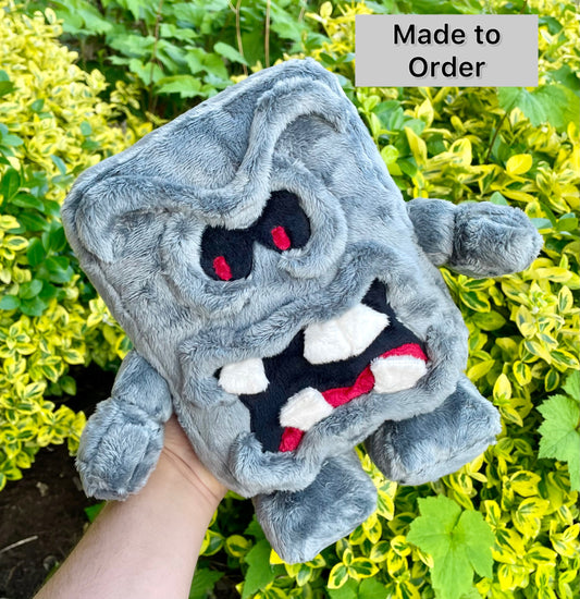 Made to Order Hand Made Plush - Super Brothers Stone Flat Monster Stuffed Plushie (up to 3 week wait)