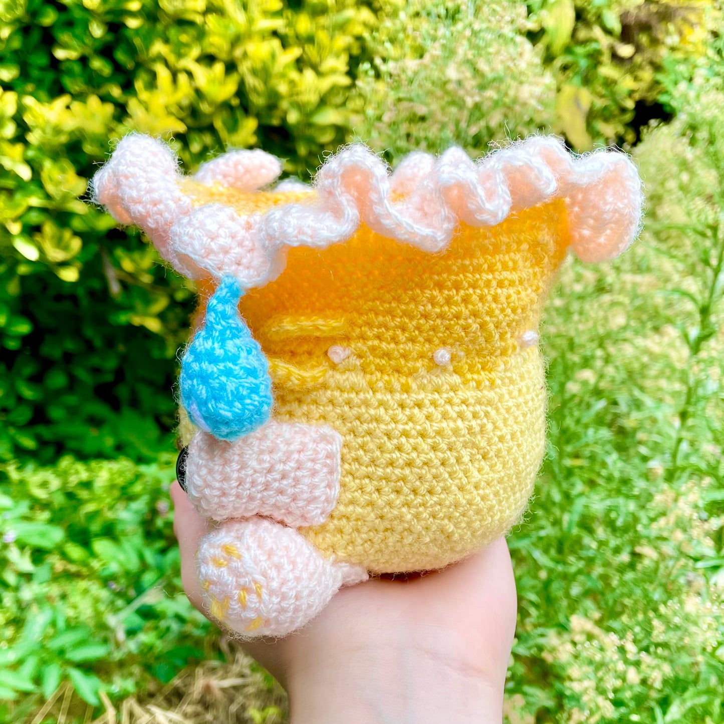 Yellow and Light Peach Chanterelle Mushroom Fungi Friend Crocheted Plushie