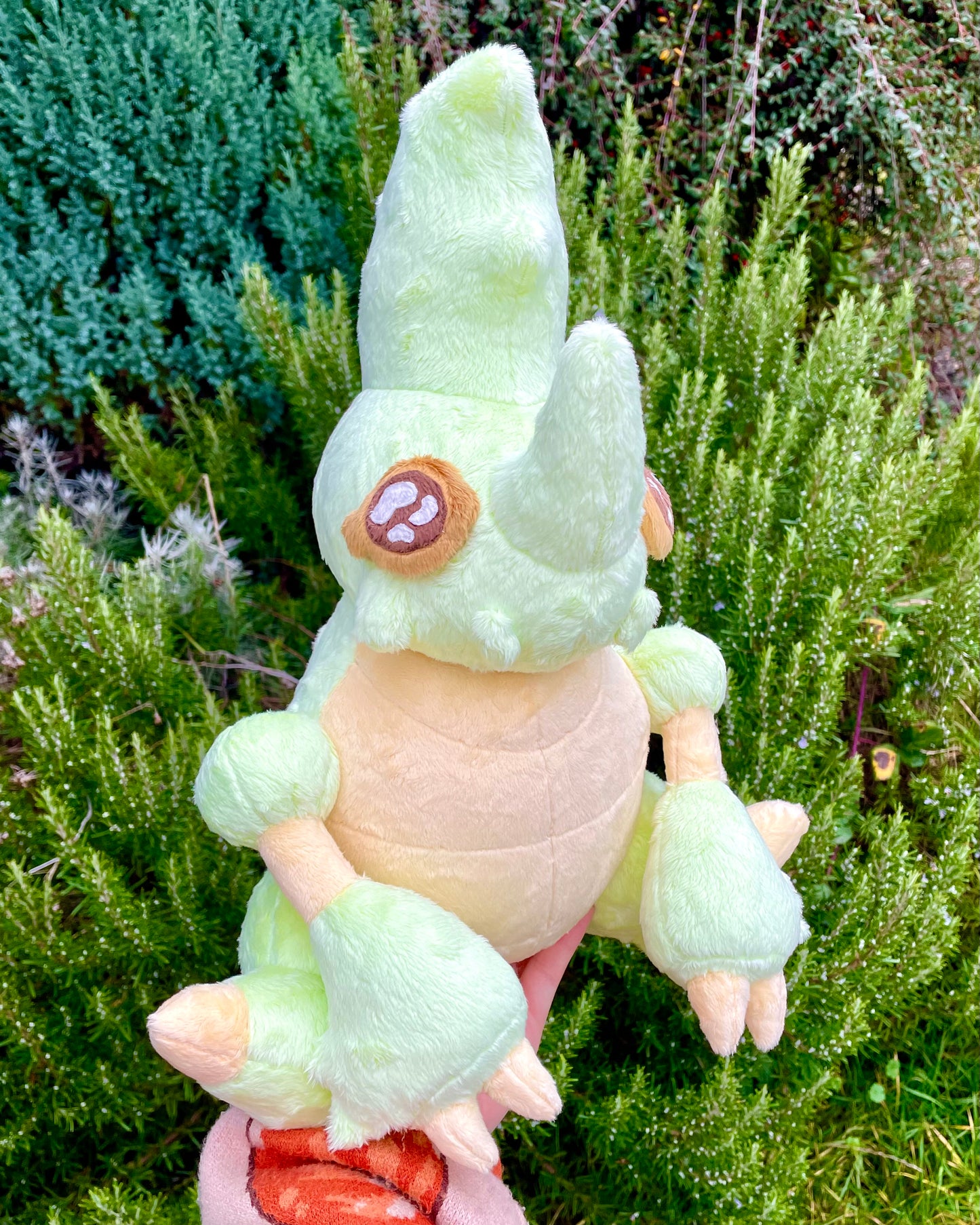 Hand Crafted Plush - Soft Green and Yellow Hercules Plush, 14” Tall, Ready to Post.