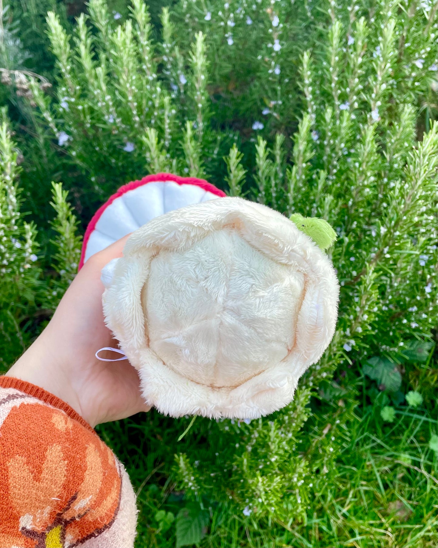 Hand-Crafted Plush, Made to Order - Ghost Sprite Plush with Posable Wired Mushroom (Up to 4 Week Wait)