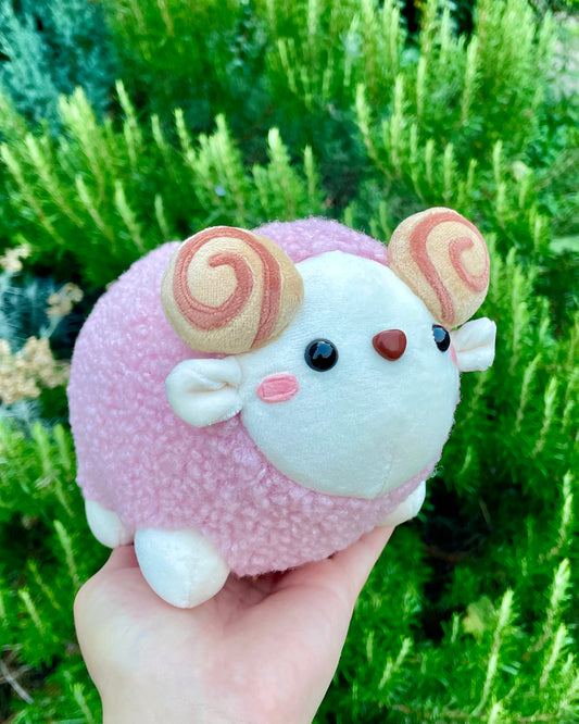 Ready to Post Fluffy Pink Sheep Plush