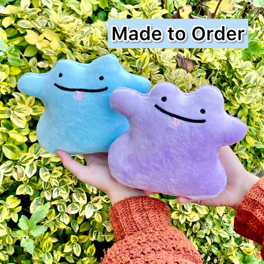 Hand-Crafted Plush, Made to Order (up to 2 week wait) - Normal Type Genetic Transformation Pocket Monster Plush, Purple or Shiny Blue Variation