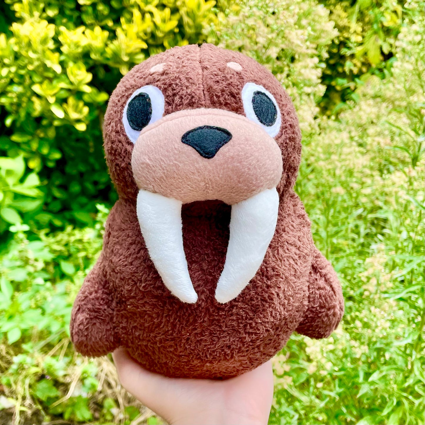 Super Fluffy Warm Brown Derpy Walrus Plushie