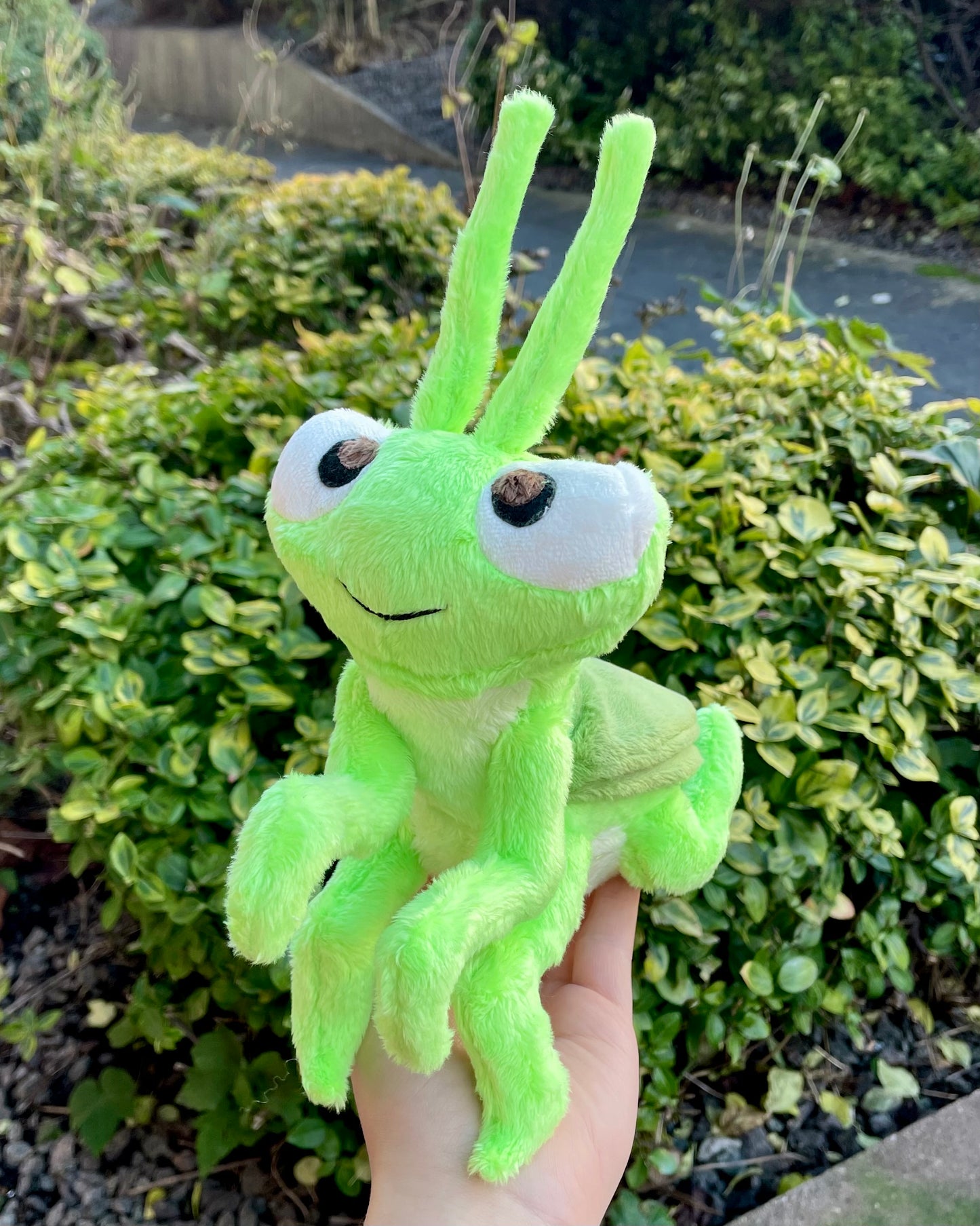 Hand Crafted Plush - Lime Green Praying Mantis Bug Plush, Ready to Post.