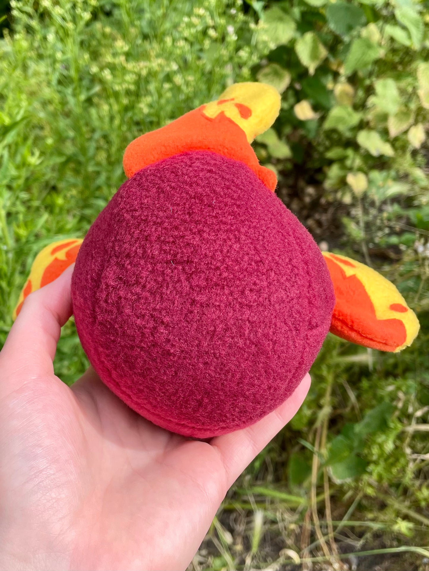 Deep Berry Red and Bright Orange Phoenix Plush