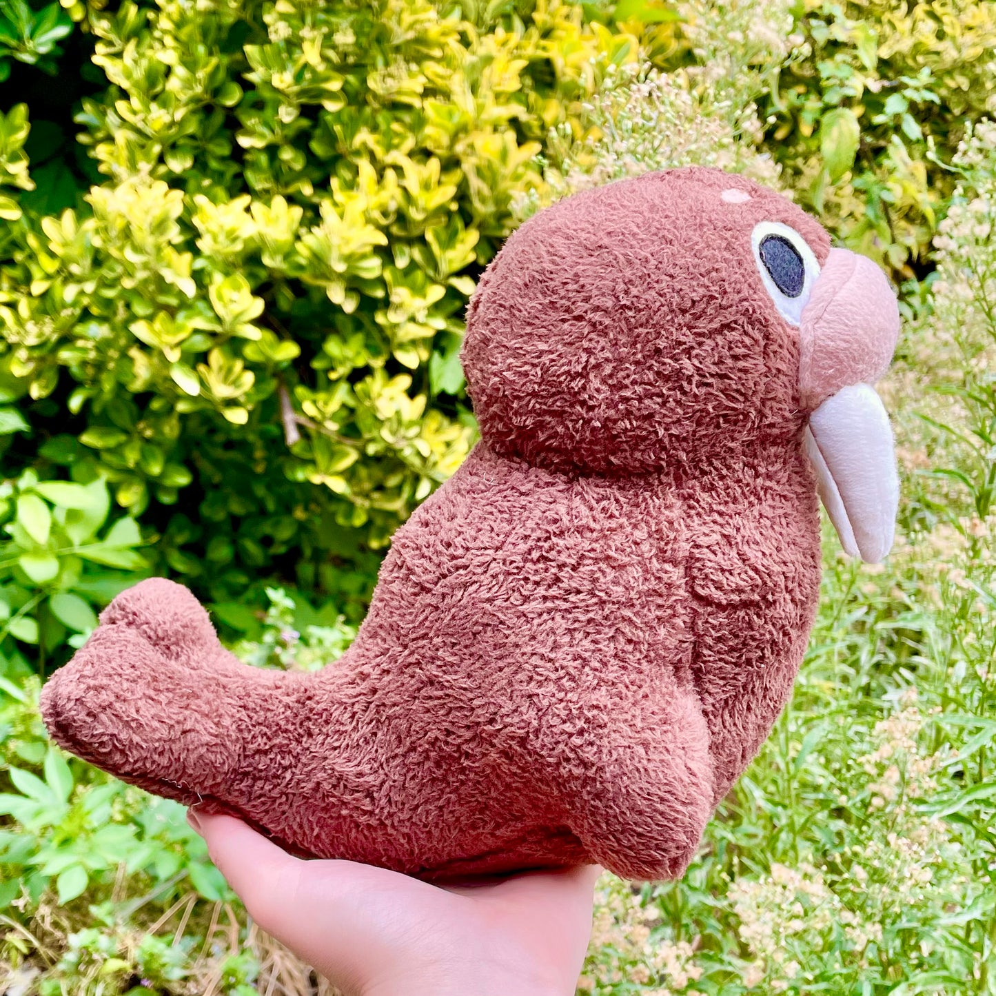 Super Fluffy Warm Brown Derpy Walrus Plushie