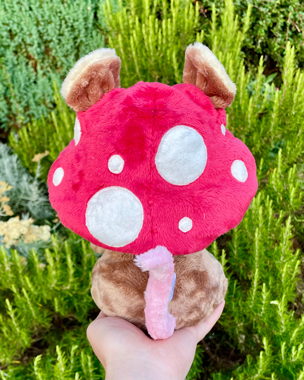 Ready to Post Brown Mouse with Removable Red Mushroom Hat