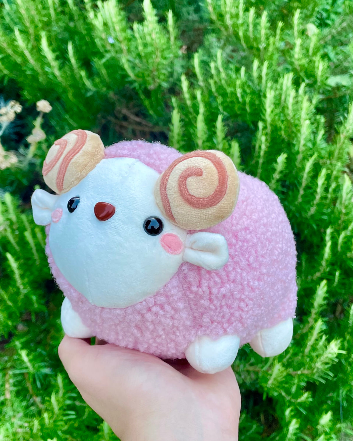 Ready to Post Fluffy Pink Sheep Plush