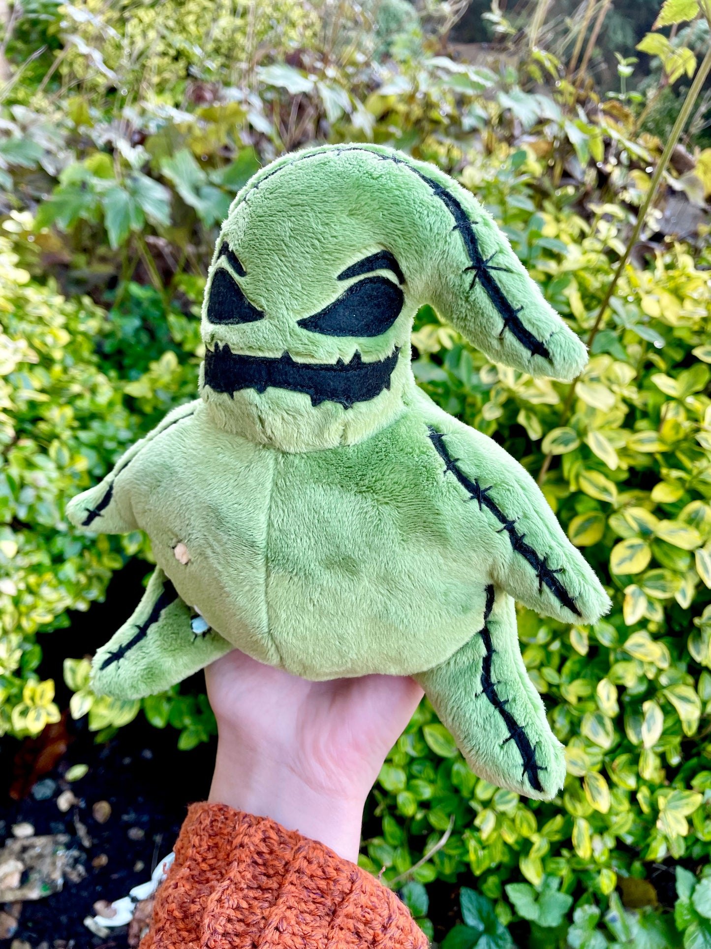 Hand Made Plush - Green Oogie Bag Bug Monster, Christmas Nightmare Hand Crafted Plushie, Ready to Post