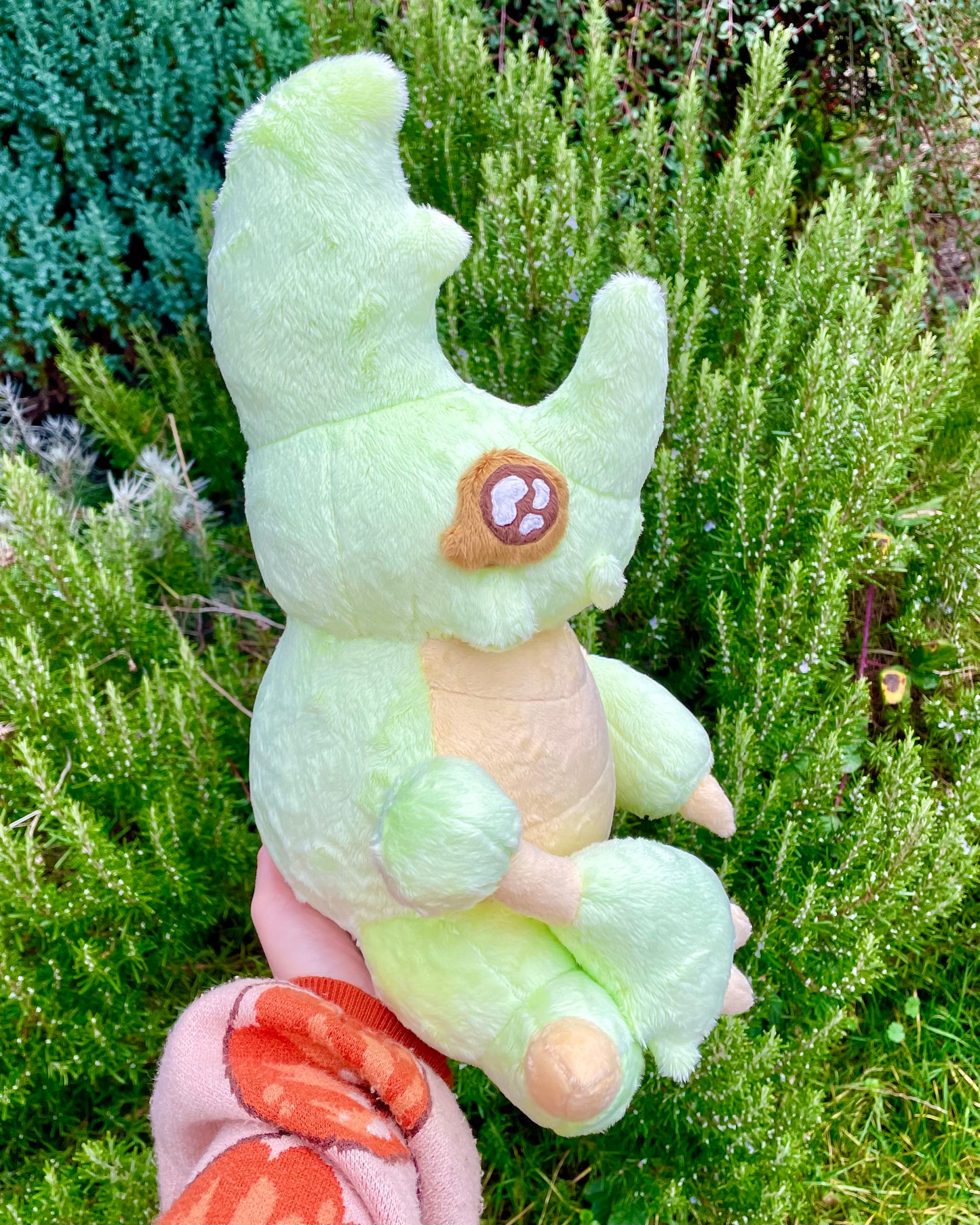 Hand Crafted Plush - Soft Green and Yellow Hercules Plush, 14” Tall, Ready to Post.