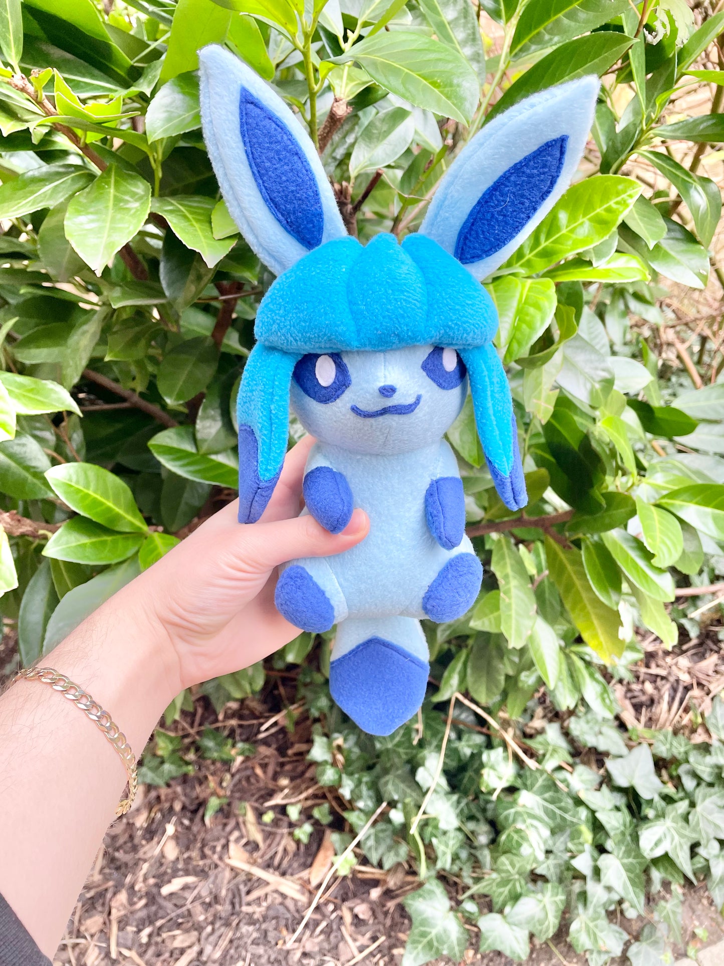 Light and Dark Blue Pokémon inspired Glaceon Plush