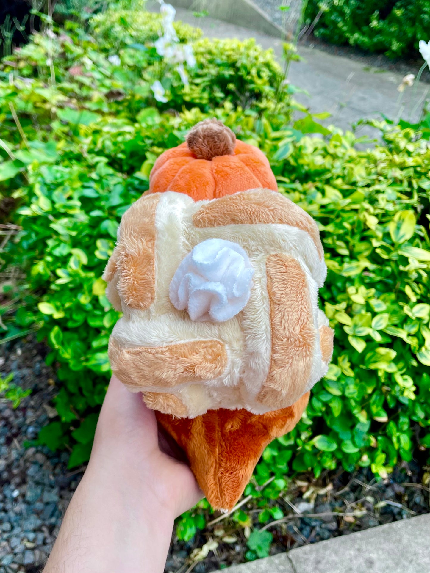 Hand Made Plush - Pumpkin Pie Version of Apple Pie Dragon Pocket Monster Plushie.