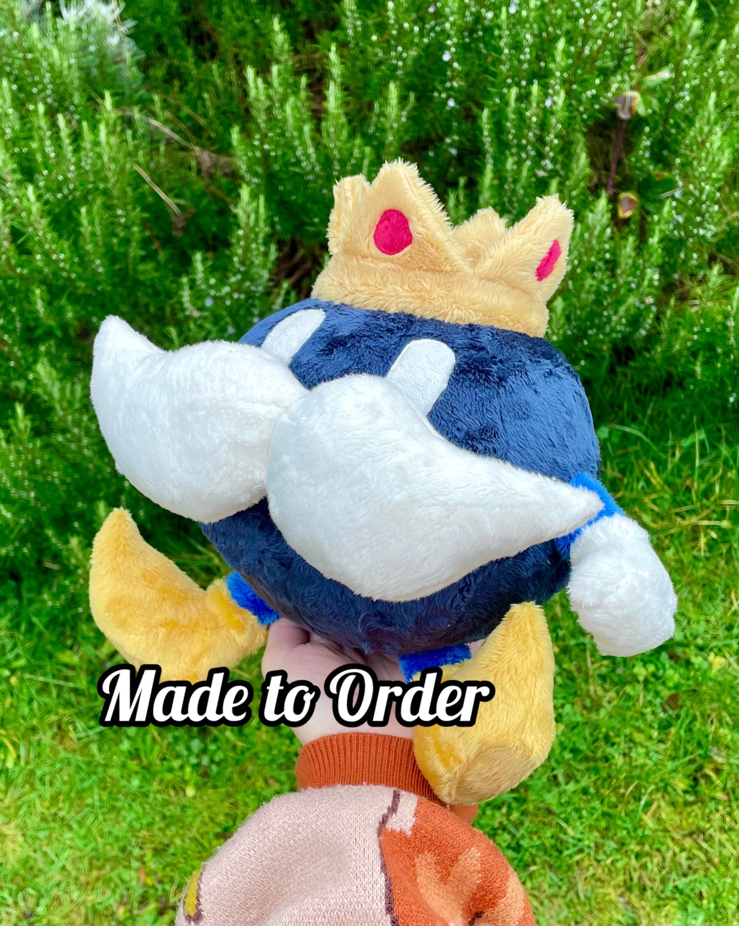 Made to Order Hand Made Plush - Super Brothers King Round Bomb Stuffed Plushie, Red Angry Variation Available (3-4 Weeks Processing Time)