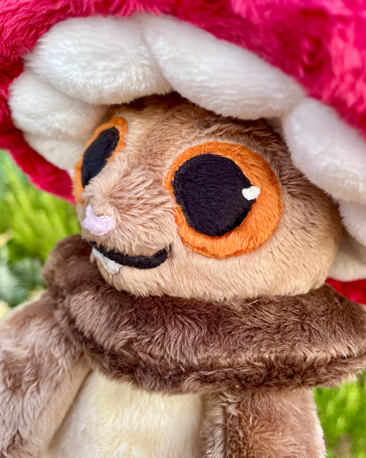 Ready to Post Brown Mouse with Removable Red Mushroom Hat
