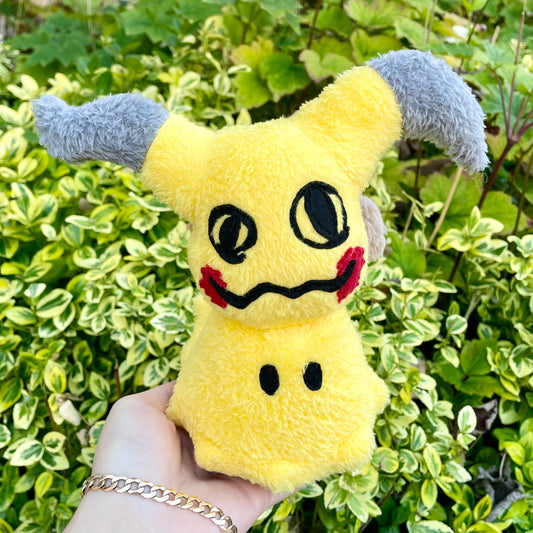 Ultra Fluffy Yellow and Grey Mimikyu Pokemon Inspired Plush