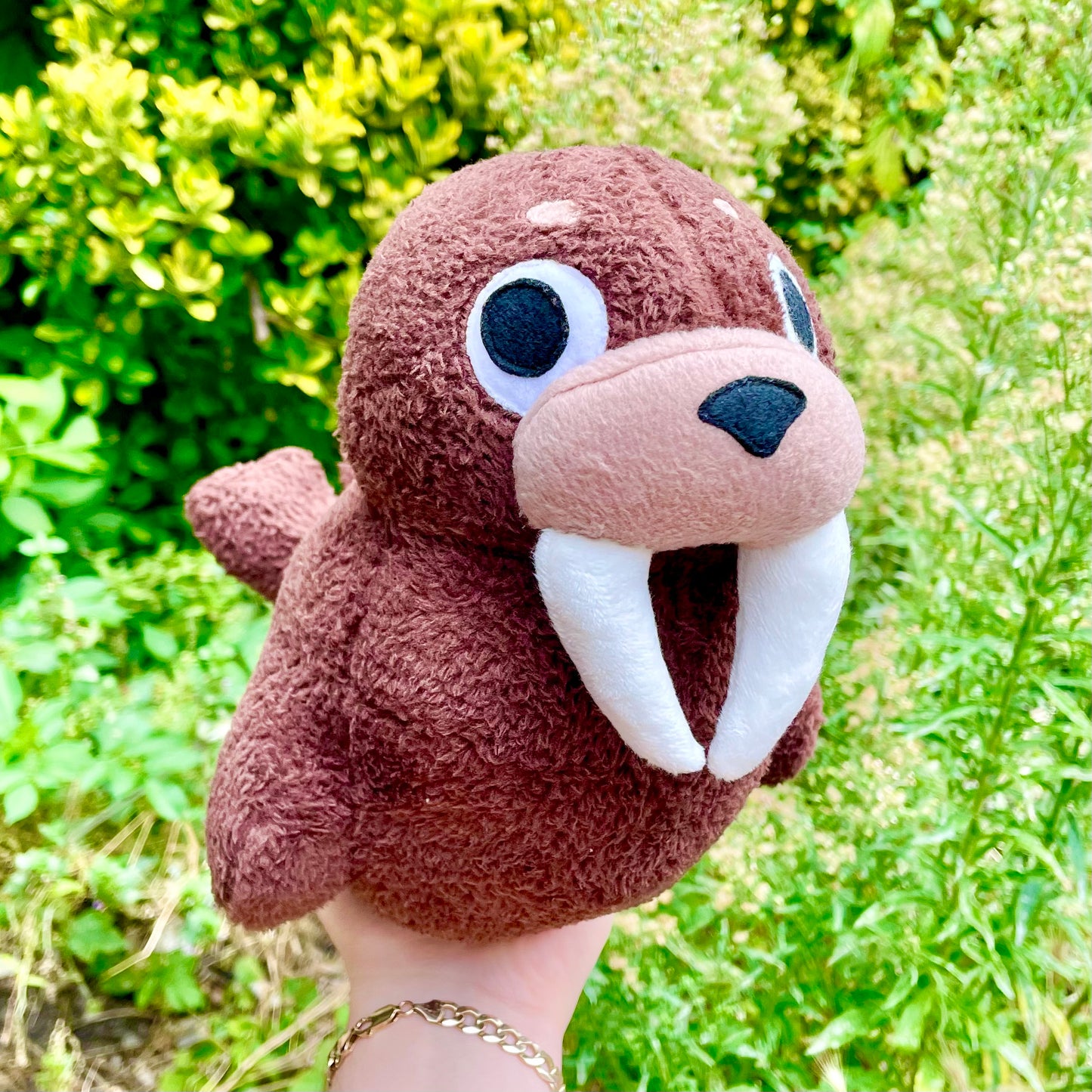 Super Fluffy Warm Brown Derpy Walrus Plushie