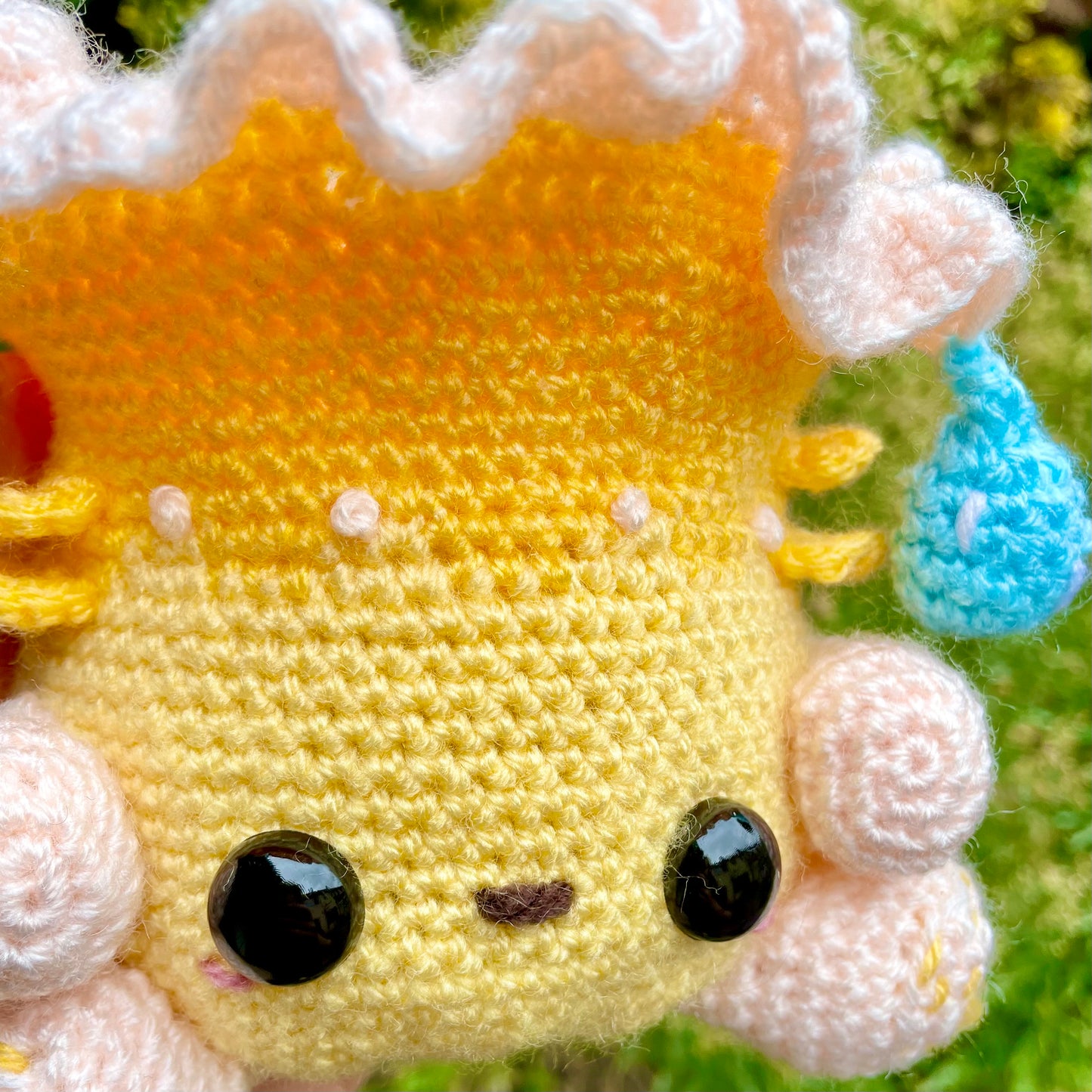 Yellow and Light Peach Chanterelle Mushroom Fungi Friend Crocheted Plushie