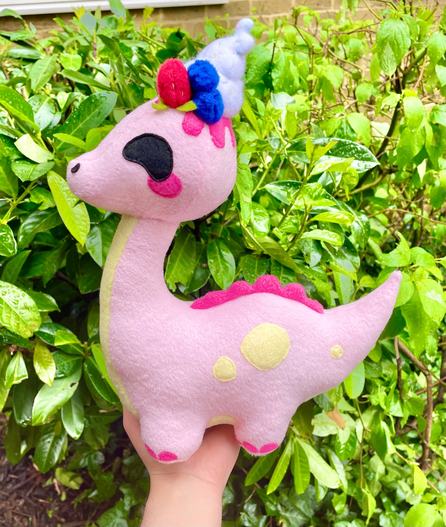 Strawberry Sundae Brontosaurus Dinosaur Plush