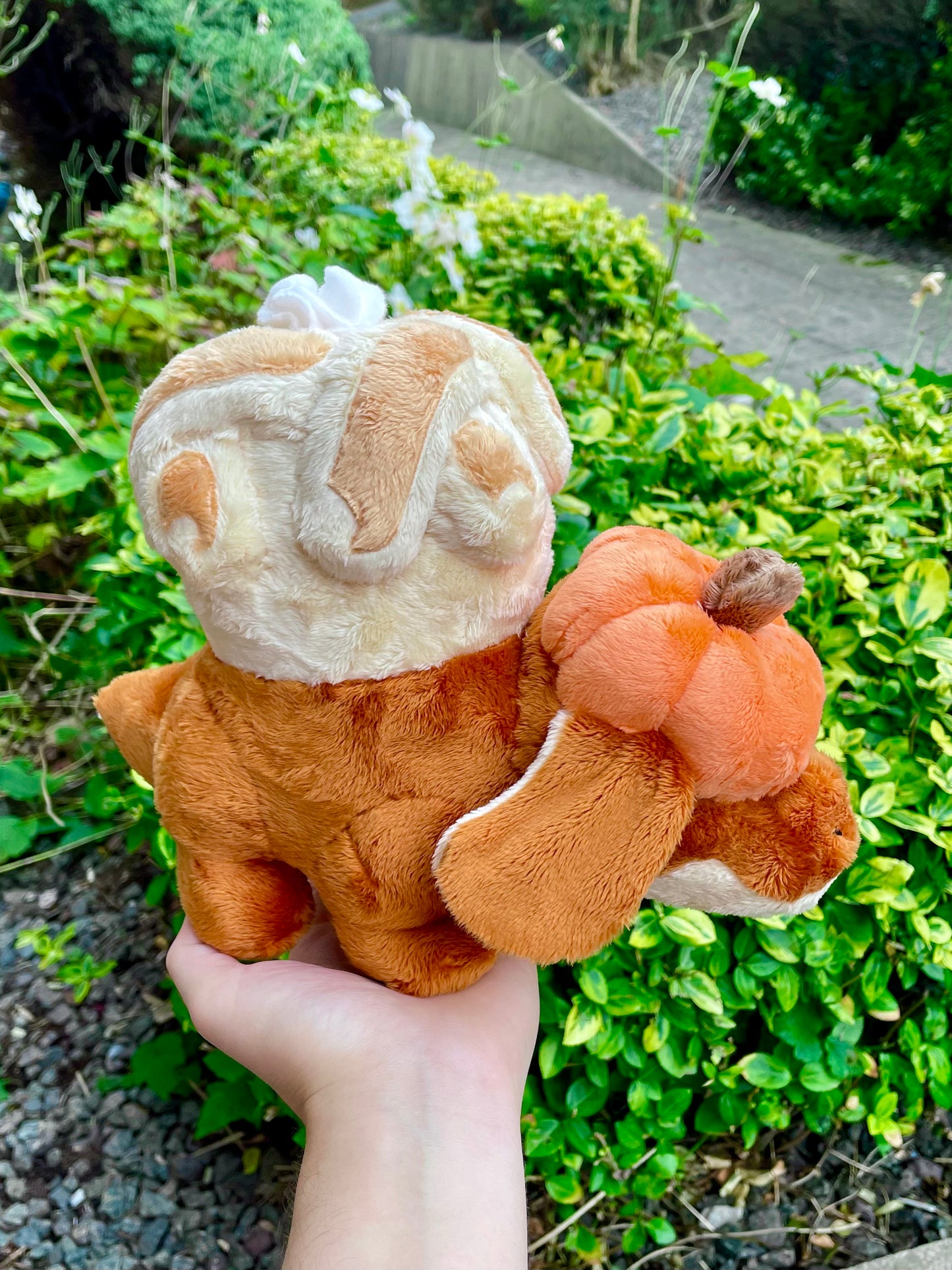 Hand Made Plush - Pumpkin Pie Version of Apple Pie Dragon Pocket Monster Plushie.